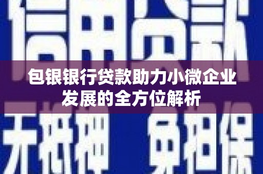青州包银银行贷款助力小微企业发展的全方位解析