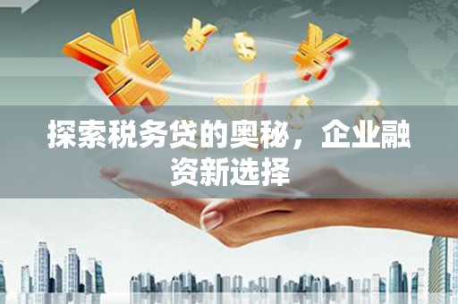 青州探索税务贷的奥秘，企业融资新选择