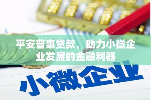 青州平安普惠贷款，助力小微企业发展的金融利器