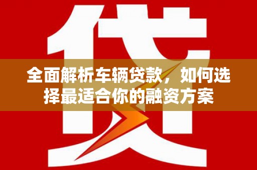青州全面解析车辆贷款，如何选择最适合你的融资方案